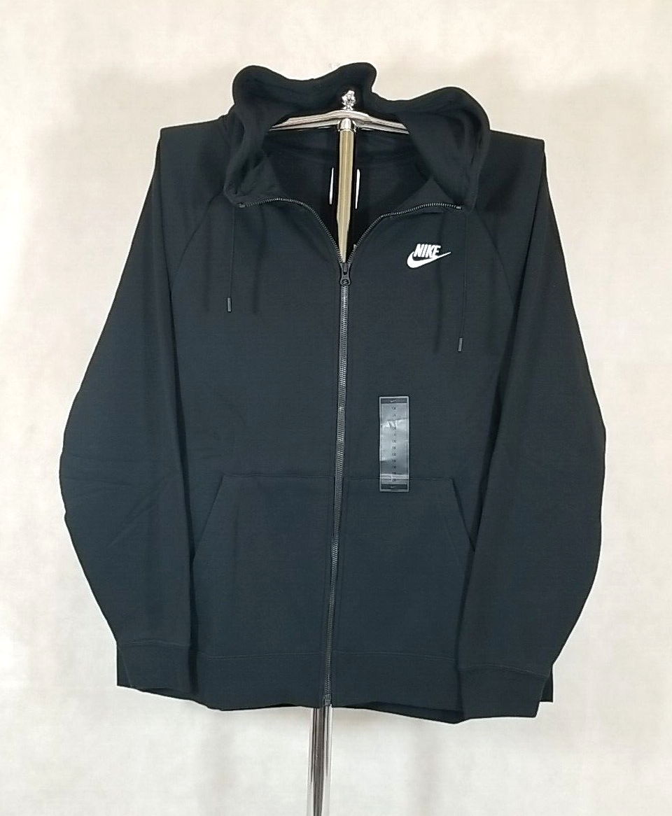 SACAI X NIKE NUOVO Nike felpa con cappuccio donna taglia 1X Activewear giacca con cappuccio zip intera nero