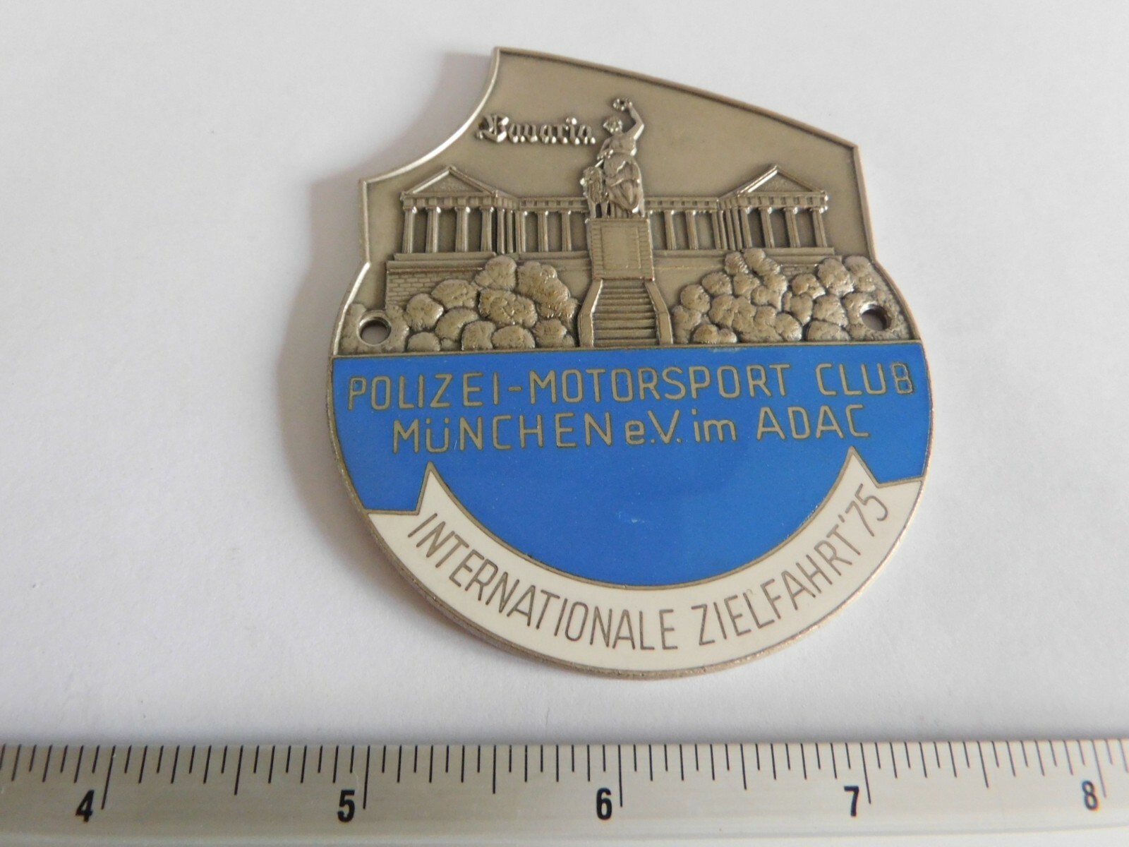 Vintage German Automobile Club Porcelain Enamel Metal Car Grille Badge