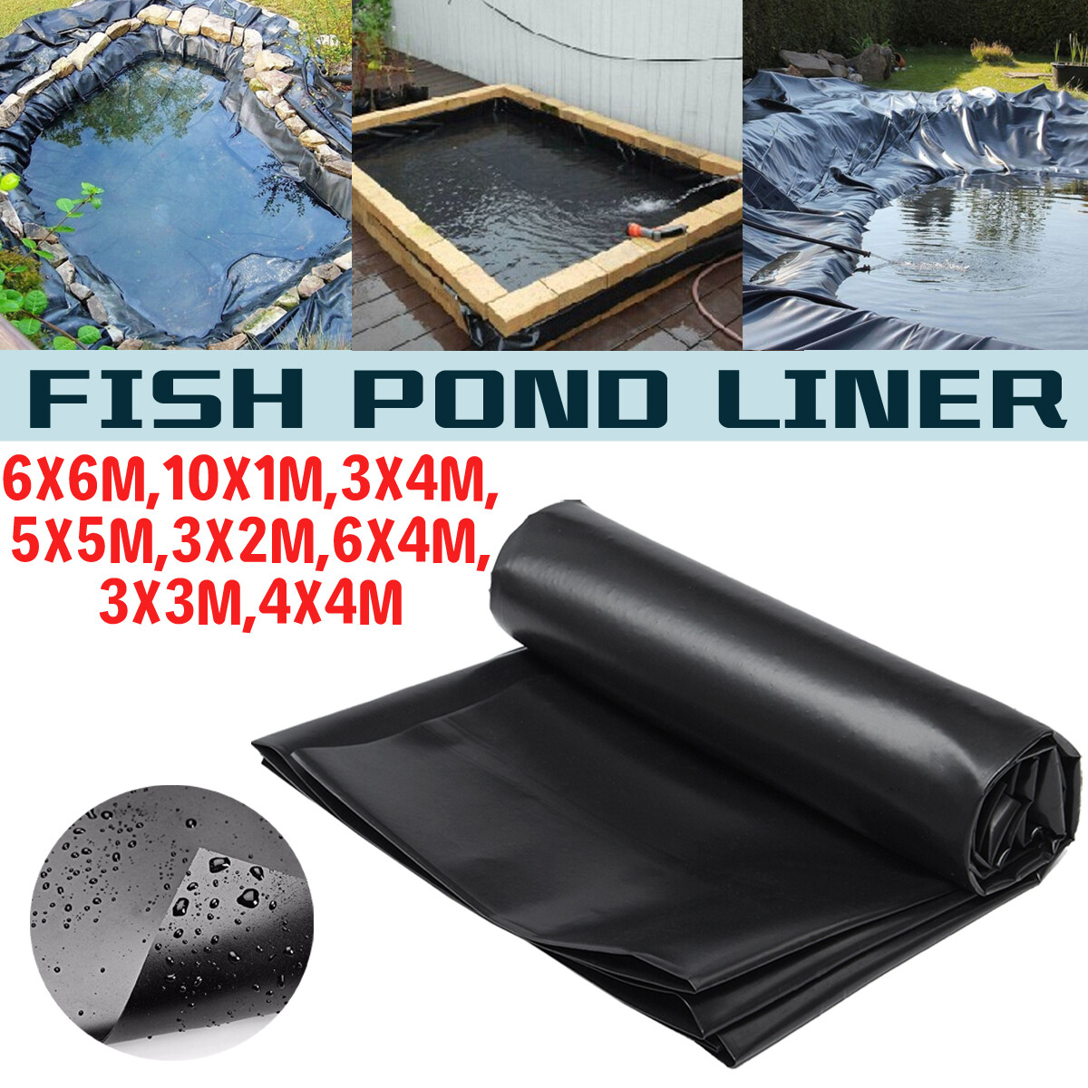 11X9M Durable Fish Pond Liner Membrane Gardens Landscaping Pools