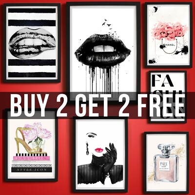 Mode Poster Schönheit Wandbild Lippen Parfüm Bild Poster Druck Geschenk A4 A3 A2