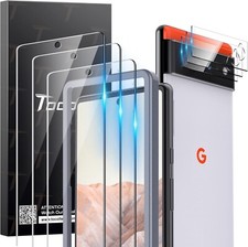 6 in 1 for Google Pixel 6 5G Tempered Glass 3 Pack Screen Protector Camera Lens