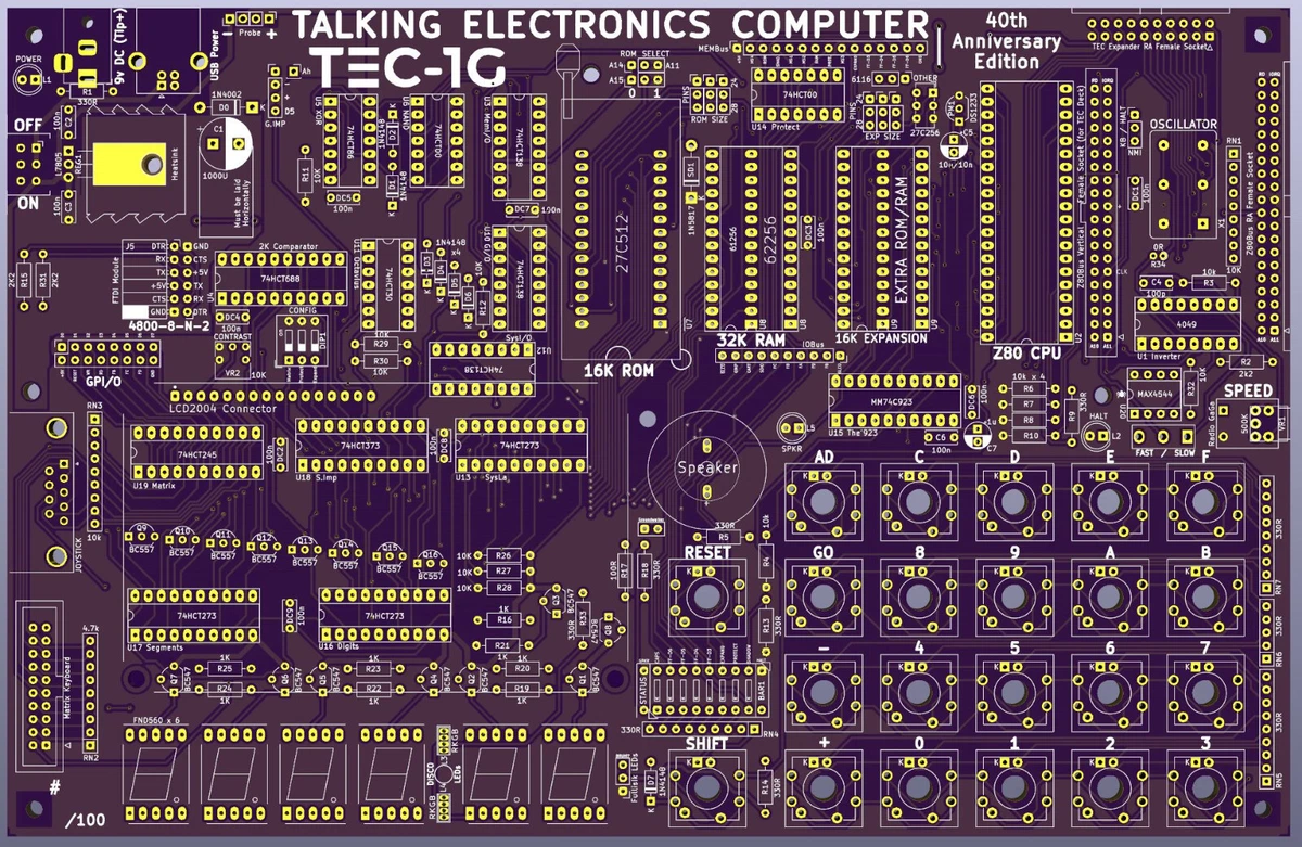 YAZ180 PCB Modern Single Board Z80 Computer, 45 OFF