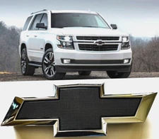 2015-2020 Chevrolet Tahoe Suburban Black Front Grille Bowtie Emblems 84722856