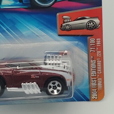 Hot Wheels 2004-071/100 First Editions – 'Tooned 1969 Camaro Z28 In Blu, Scala 1:64, Modello Da Collezione In Pressofusione