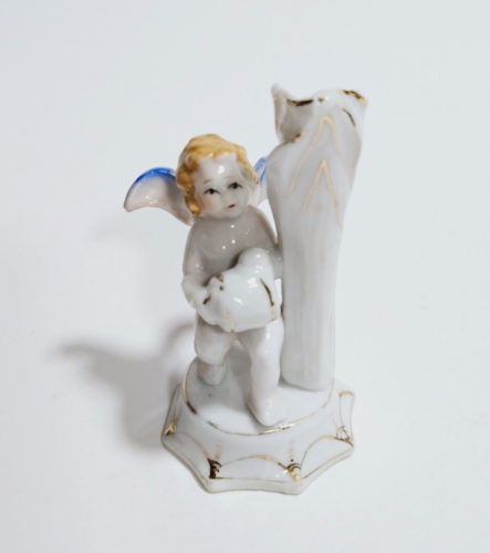 Jarrón de porcelana para tocar tambor querubín ángel de colección japonesa 3 1/2" de alto - Imagen 1 de 8