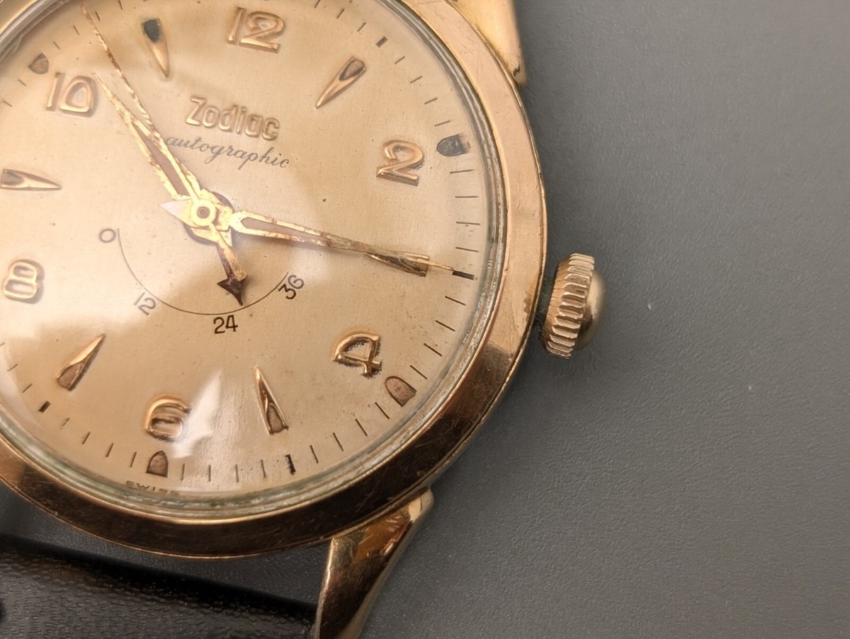 1940's Vintage Zodiac Auto Graphic Hand Winding Men's Watch