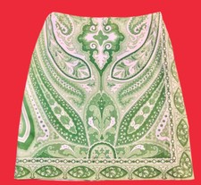ELLEN TRACY LINDA ALLARD ... Green White Lined Skirt ... Size 6
