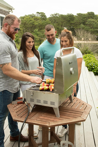 Chef's 2-Burner Stainless Steel Propane Tabletop,Professional Gas Grill, Outdoor - Picture 9 of 10