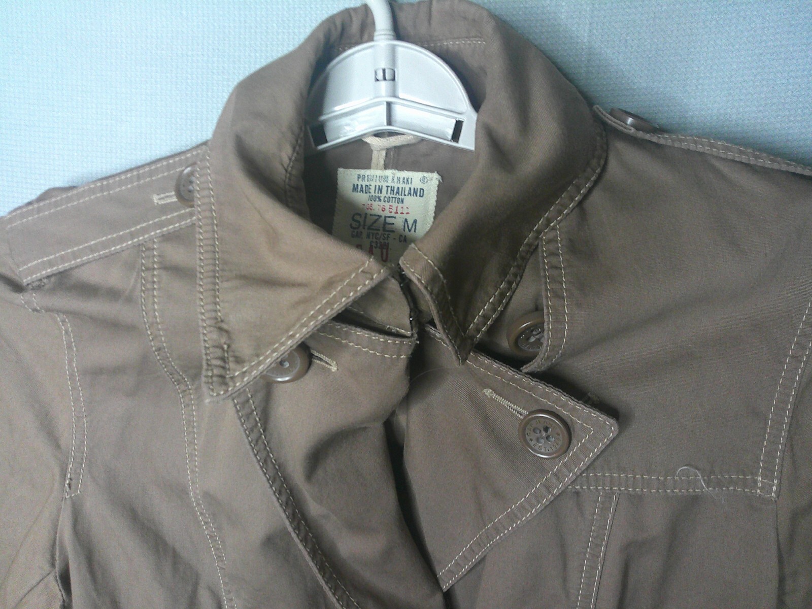 Gap Double Breasted Jacket Womens Medium Tan Belt… - image 7
