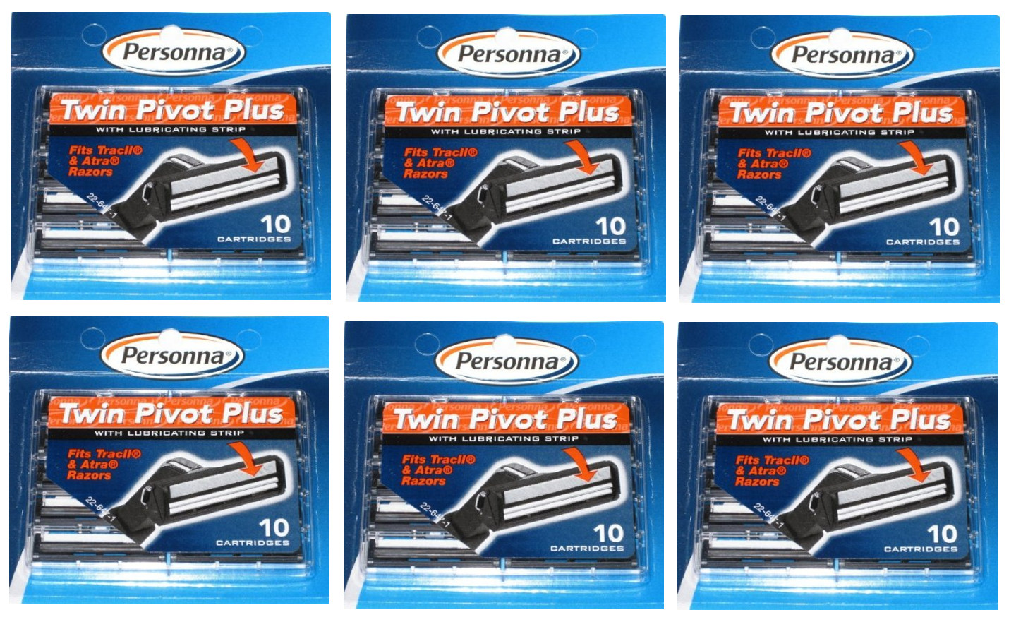 Personna Twin Pivot Plus Cartridges with Lubricating Strip 1