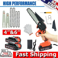 4" & 6" Mini Handheld Electric Chainsaw High Efficient Handheld Chainsaw Kit USA