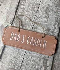 Dad’s Garden Terracotta Hanging Plaque,Fathers Day Garden Gift,Gift Idea For Dad