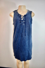 Love & Delancy Blue Denim Cotton Casual dress Size Medium on Sale