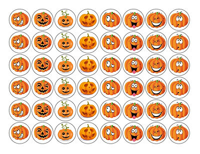 Halloween Kürbis Essbar Reis/Oblaten Papier Cupcake/Fee Kuchen Topper 48X3cm