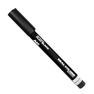 AK Interactive Real Colors Acrylic Fast Dry Paint Marker Pens Flat Black RCM033