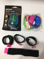 Lot of 3 Stationary - Pencil Sharpener/Plastic key ring tags/Adhesive Loops
