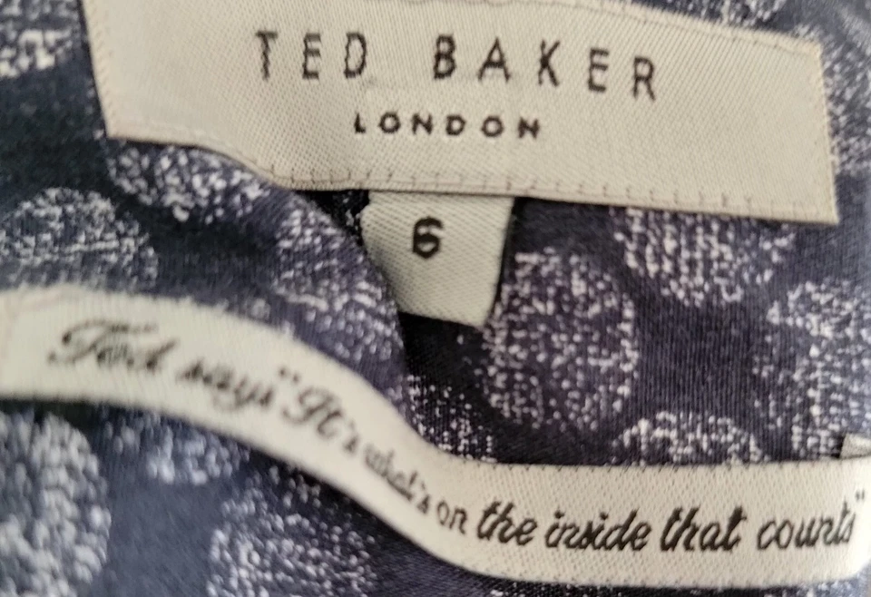 Ted Baker Mens Shirt Size 6 XXL 2XL Blue White Polka Dot - Image 2 of 4