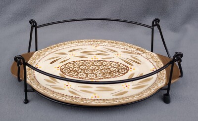 Temptations Old World Brown - Oval Trivet Under Plate w/Wire Rack - 7 3/8'' x 12''