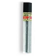 C505-4B Pentel Super Hi-Polymer Lead Refills, 0.5mm 4B, 12 Leads/Tube, 5 Tubes