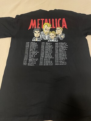Vintage 96/97 Metallica Tour Cartoon Black T-shirt XL Giant Tag
