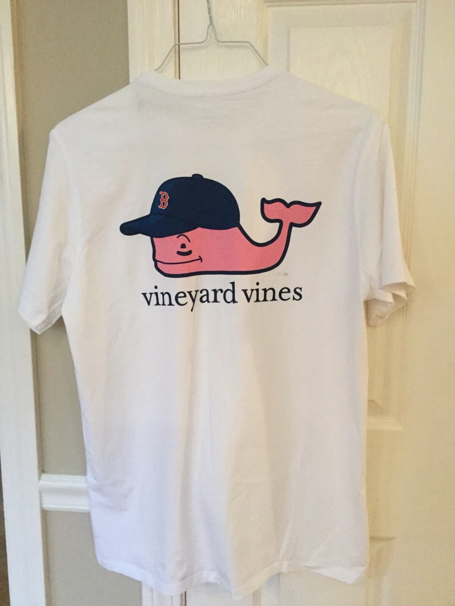 Vineyard Vines Men's Red Sox Baseball Cap Pocket S/S T-Shirt White Large NWT