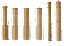 Red Oak Box Newel Post- For Stair Remodel Rail Supplies 4091-92-75-375 Panel 