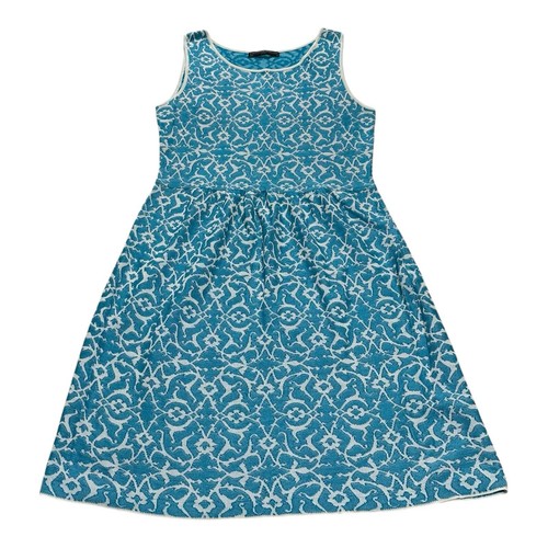 Peruvian Connection 100% Pima Cotton Dress Women’s M Blue Patterned Sleeveless