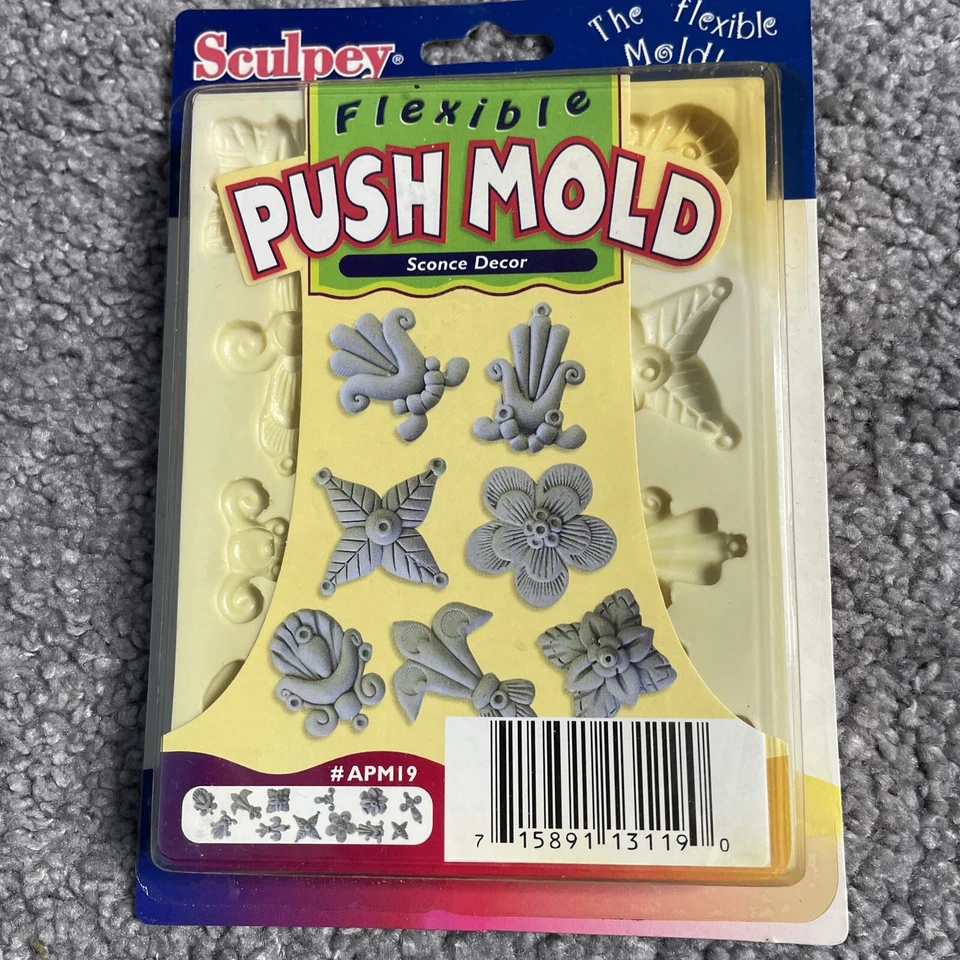 Sculpey Push Molde Aplique Decoración #APM19 Amaco Friendly Cortadores Lote Arcilla Polimérica Foto 2 de 4