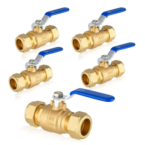Efield1/2" or 3/4 Inch Compression Full Port Brass Ball Valve 600WOG Lead Free - Picture 26 of 27