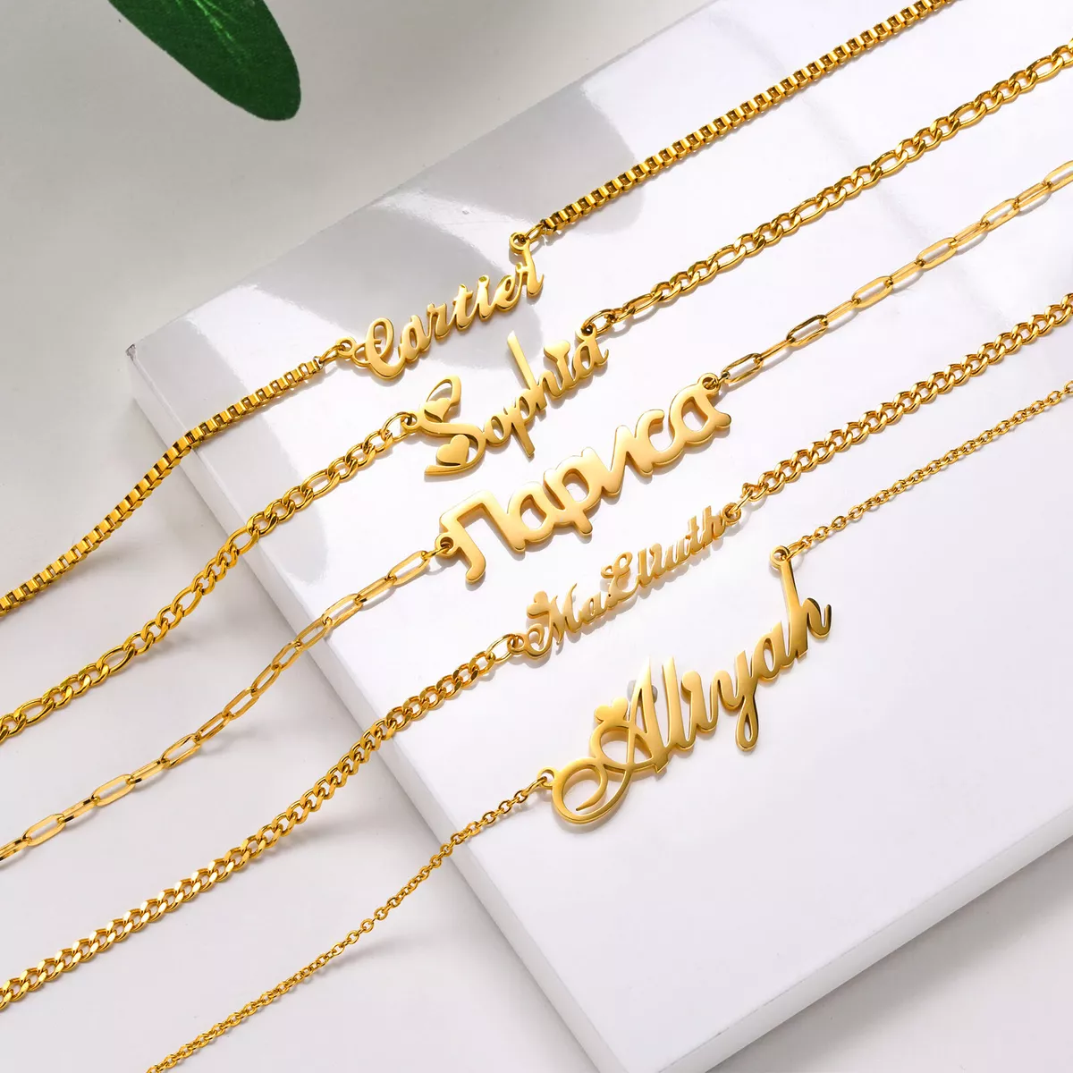 Personalised ANY NAME Necklace CUSTOM Stainless Steel Pendant Chain Women Gift