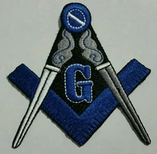 Freemason Masonic Blue, Grey, and White Iron on Patch 
