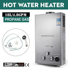 18L 5GPM Propane Gas Hot Water Heater LPG Instant Tankless Boiler w/Shower Kit
