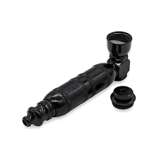 4" Metal Tobacco Smoking Hand Pipe Extended Chamber Lid Screens Black