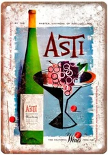 Asti California Riesling, c 1950s Vintage Liquor Poster Reproduction Sign E512