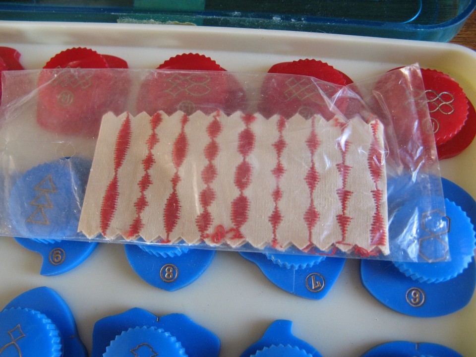 Vintage Automatic Cams Red Blue Sewing Machine Parts Zigzagger Stitch