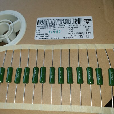 SFERNICE VISHAY RWM 6x22 2K2 7w ENAMELLED FIRE PROOF TUBE AMP RESISTORS! 100pcs!