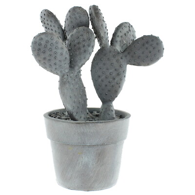 Deko-Kaktus im Topf Grau Skulptur Deko-Figur Kunstkaktus Kunstpflanze  Kakteen | eBay.de