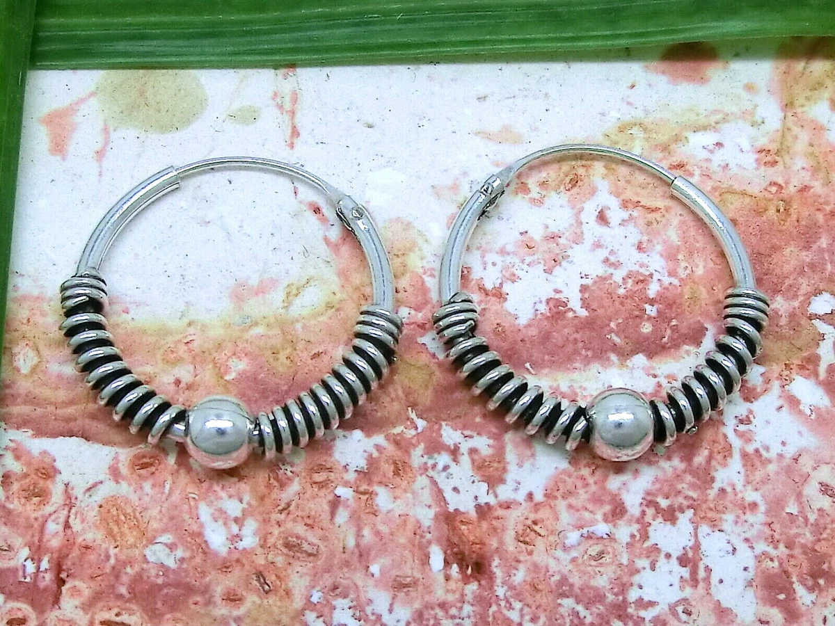 Orecchini A Cerchio Con 3 Palline, In Argento Sterling, Stile Bali, 17 Mm - Foto 7