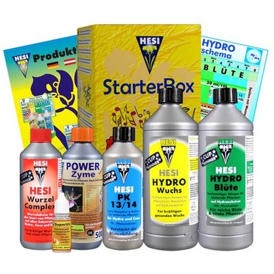 Hesi Starter Kit Hydro / Steinwolle Grow Bloom Pflanzen Düngerset Indoor Anzucht