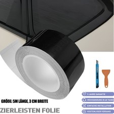 Zierleisten Folie Chrom-leisten Schwarz Glanz Car-wrapping 5m x 3cm Luftkanal