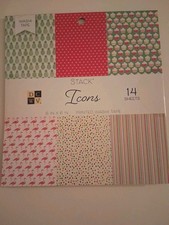 2017 DCWV 6x6 Symbole Stapel gedruckt Washi Tape 14 Blatt NEU