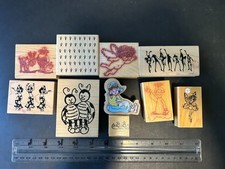 Rubber Stamp Lot of 10 Figure Mix Brands Vintage Combine Ship Stampin Up Hero 08
