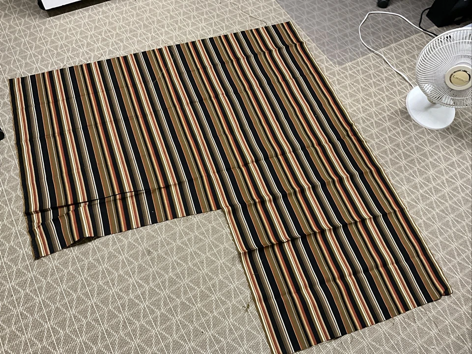 Remanente de tela de diseñador marrón rojo negro rayas ver fotos para medidas Foto 4 de 4