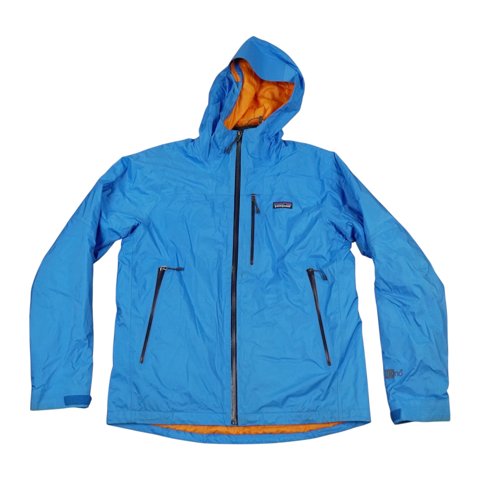 Patagonia Nano Storm Jacket Men Medium Blue Lagoon Primaloft Hood Gorpcore H2NO