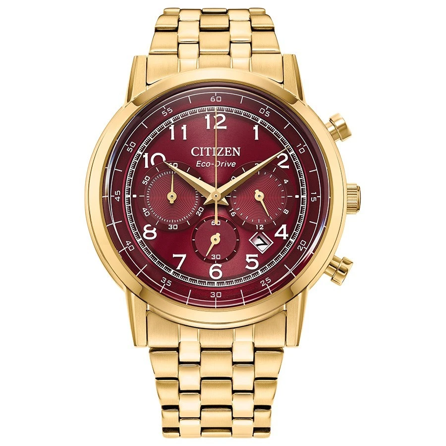 Citizen Men's Chronograph Date Window Gold Eco-Drive Watch 43MM CA4632-58X