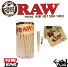 RAW Cones Single Size 70/30 Dogwalker 102ct W/Raw Tray with Lid 5 x 7