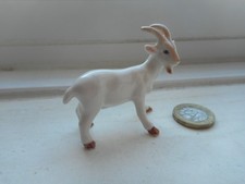 GOAT - BEAUTIFUL MINIATURE WHITE GOAT - CERAMIC POTTERY BILLY GOAT
