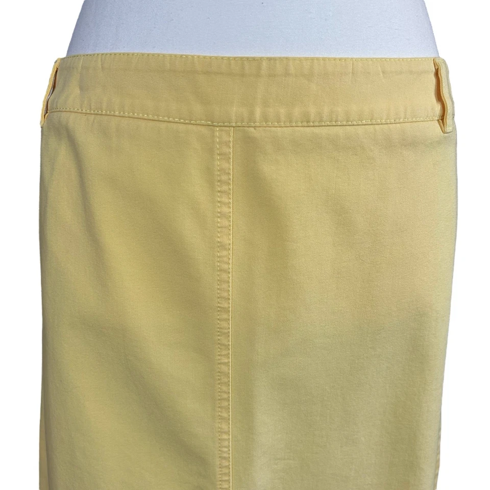 Adrienne Vittadini Classico Skirt Sze 12 Yellow A Line Casual Back Slit Colorful - Imagem 4 de 4