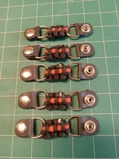 Vest Extenders Paracord RED LINE Set  Of 5 Short Light Strong Biker By Stitch