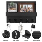 Schlüsselbrett Holz mit Ablage und 5 Haken Schlüsselhalter Schlüsselleiste Wand